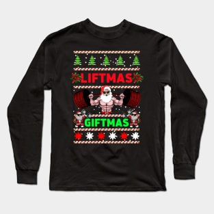 Santa Liftmas Giftmas Long Sleeve T-Shirt